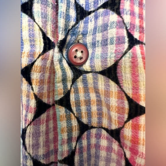 Luchiano Visconti Men's Long Sleeve Button Down Multicolor circles stripes shirt - Picture 4 of 6